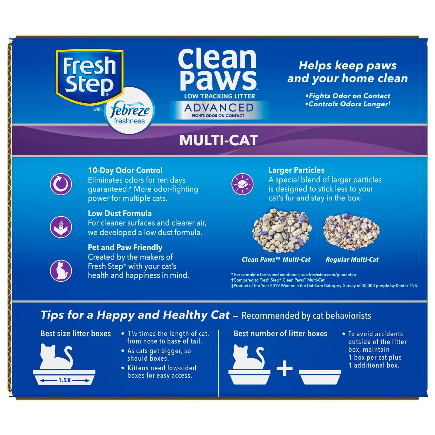 Fresh Step Clumping Cat Litter, Advanced, Clean Paws Multi-Cat, Extra Large, 37 Pounds total (2 Pack of 18.5lb Boxes)-UPStoxs