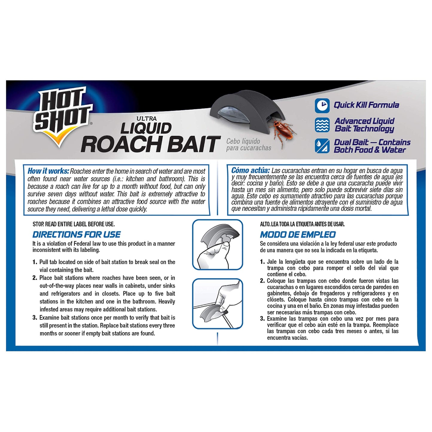 Hot Shot Liquid Roach Bait, Roach Killer, 1 Pack, 6-Count-UPStoxs