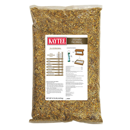 Kaytee Wild Bird Ultimate No Mess Wild Bird Food Seed For Cardinals, Finches, Chickadees, Nuthatches, Woodpeckers, Grosbeaks, Juncos and Other Colorful Songbirds, 9.75 Pound-UPStoxs