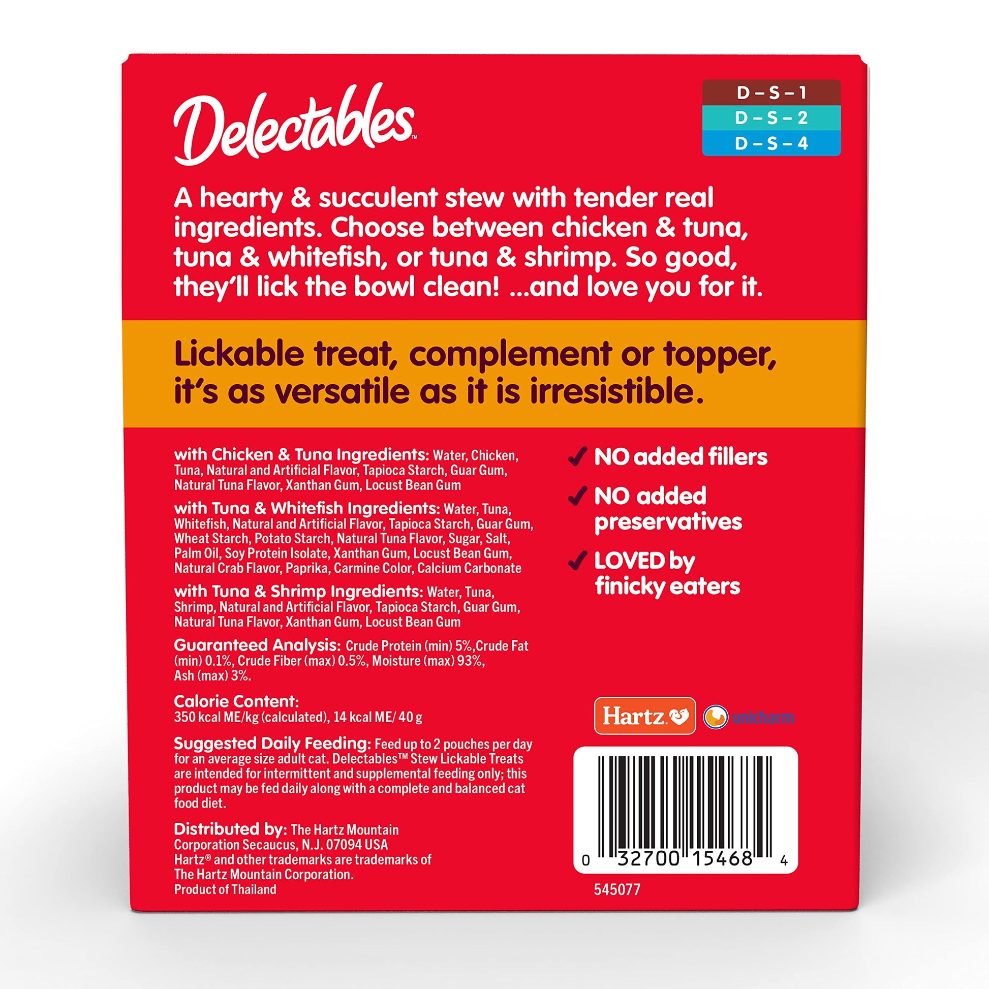 Hartz Delectables Stew Lickable Wet Cat Treats for Adult & Senior Cats, Variety Pack, 1.4 Ounce (Pack of 12)-UPStoxs