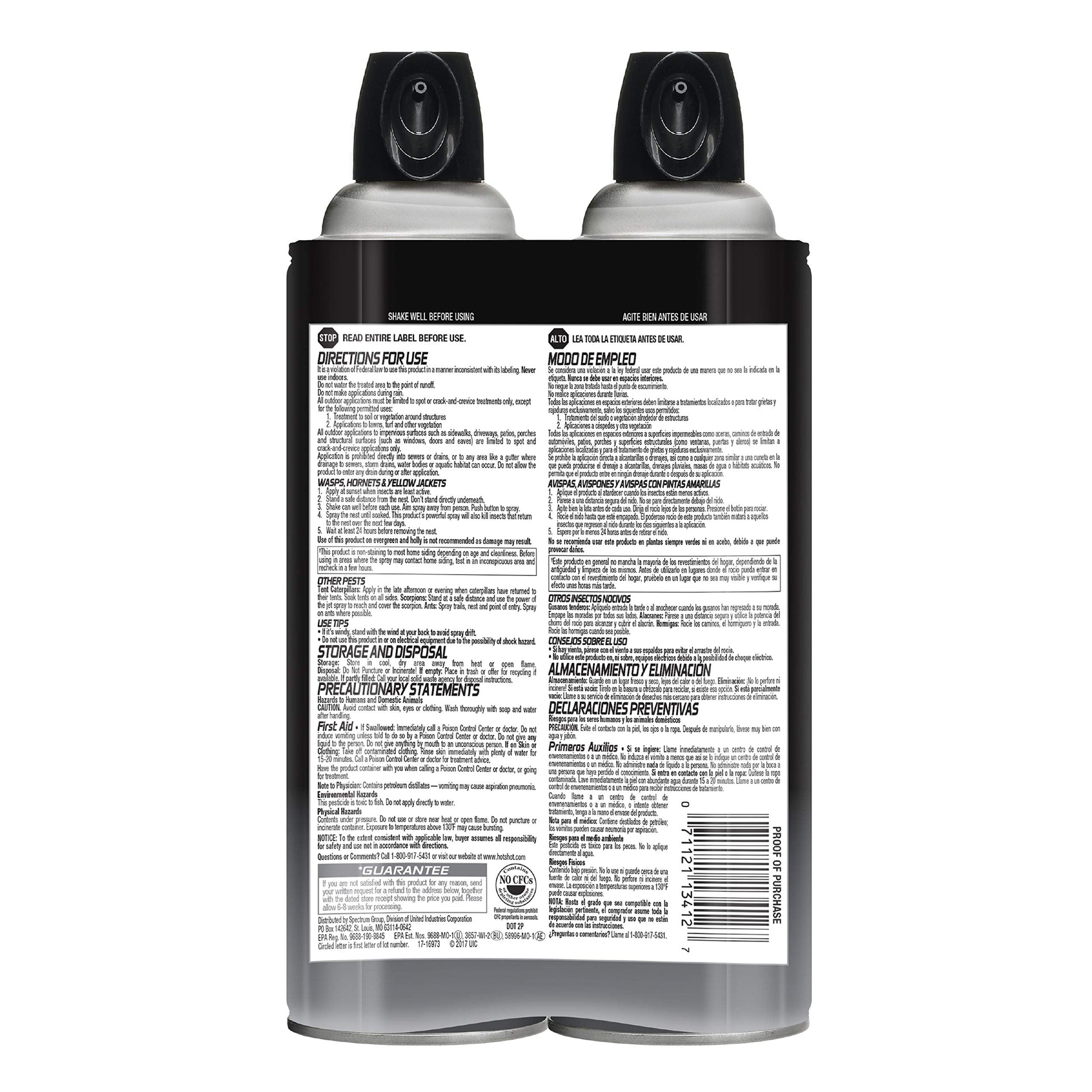 Hot Shot Wasp & Hornet Killer Spray, For Insects Eliminates the Nest, Sprays Up To 27 Feet, 14 fl Ounce, 2 Pack-UPStoxs