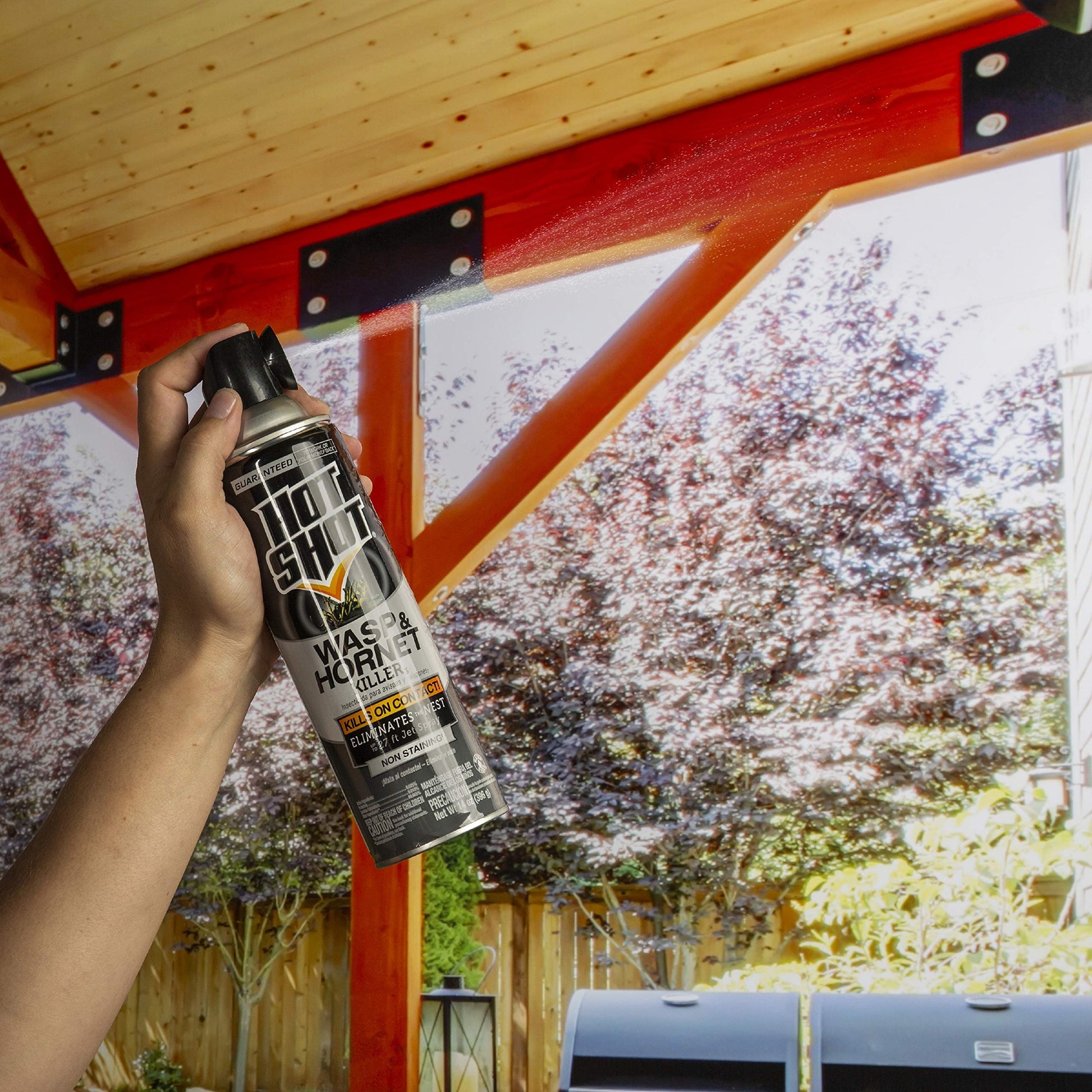 Hot Shot Wasp & Hornet Killer Spray, For Insects Eliminates the Nest, Sprays Up To 27 Feet, 14 fl Ounce, 2 Pack-UPStoxs