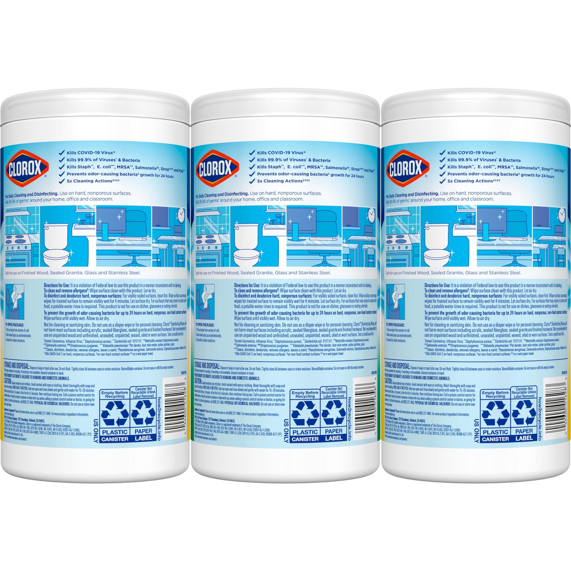 Clorox Disinfecting Wipes Value Pack, Household Essentials, 75 Count, Pack of 3 (Package May Vary)-UPStoxs