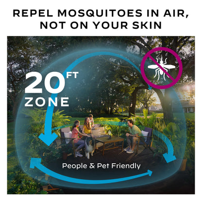 Thermacell Patio Shield Mosquito Repellent E-Series Rechargeable Repeller Bundle, 20’ Mosquito Protection Zone, Includes 40-Hour Repellent Refill, No Spray, Flame or Scent, Bug Spray Alternative-UPStoxs