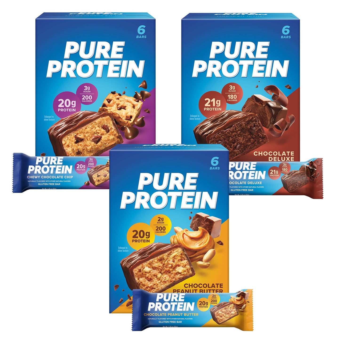 Pure Protein Bars Chocolate Variety Pack (18 ct)-UPStoxs