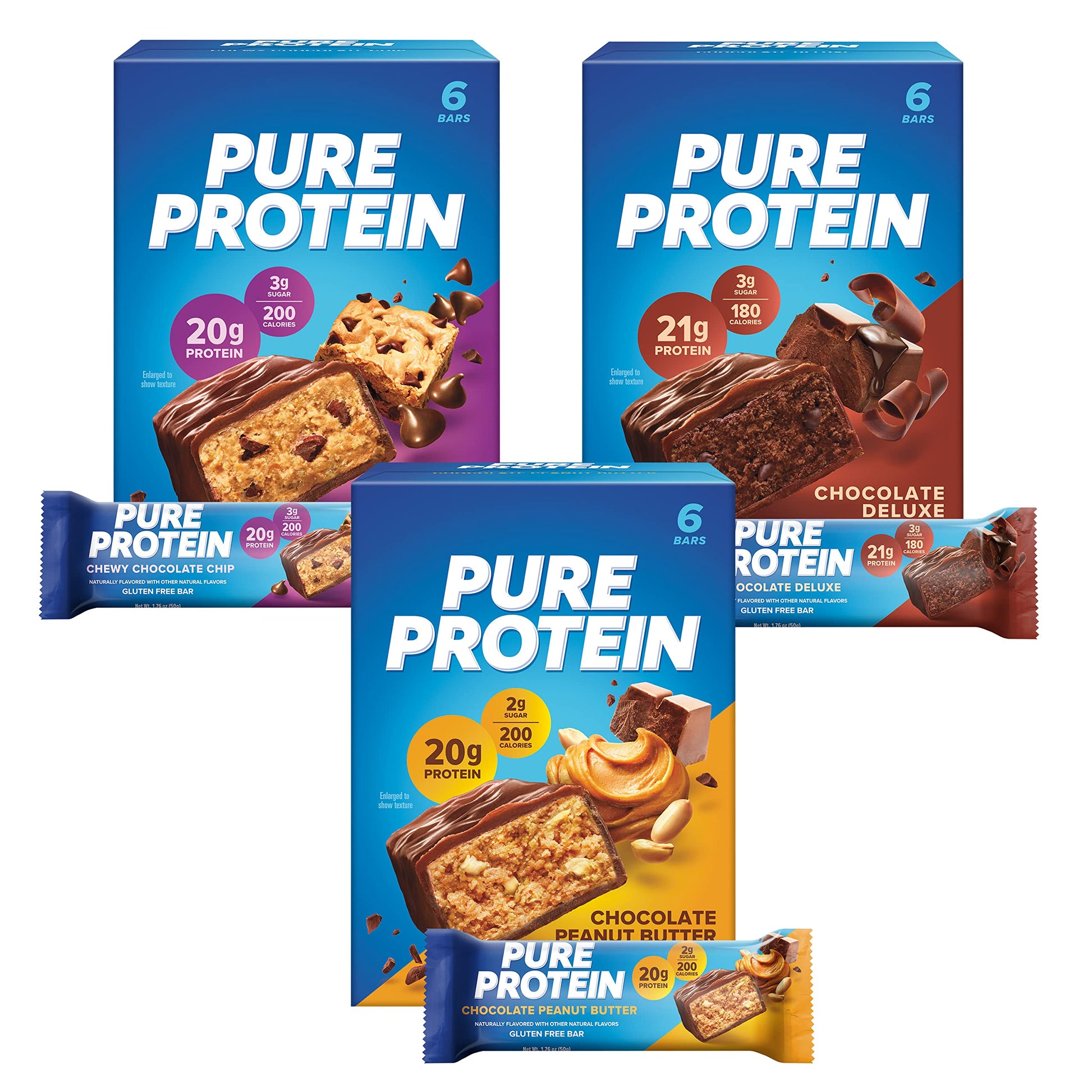 Pure Protein Bars Chocolate Variety Pack (18 ct)-UPStoxs