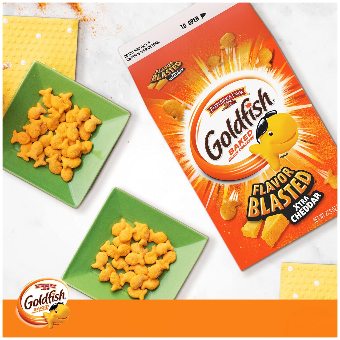 Goldfish Flavor Blasted Xtra Cheddar Cheese Crackers, 27.3 oz Carton-UPStoxs