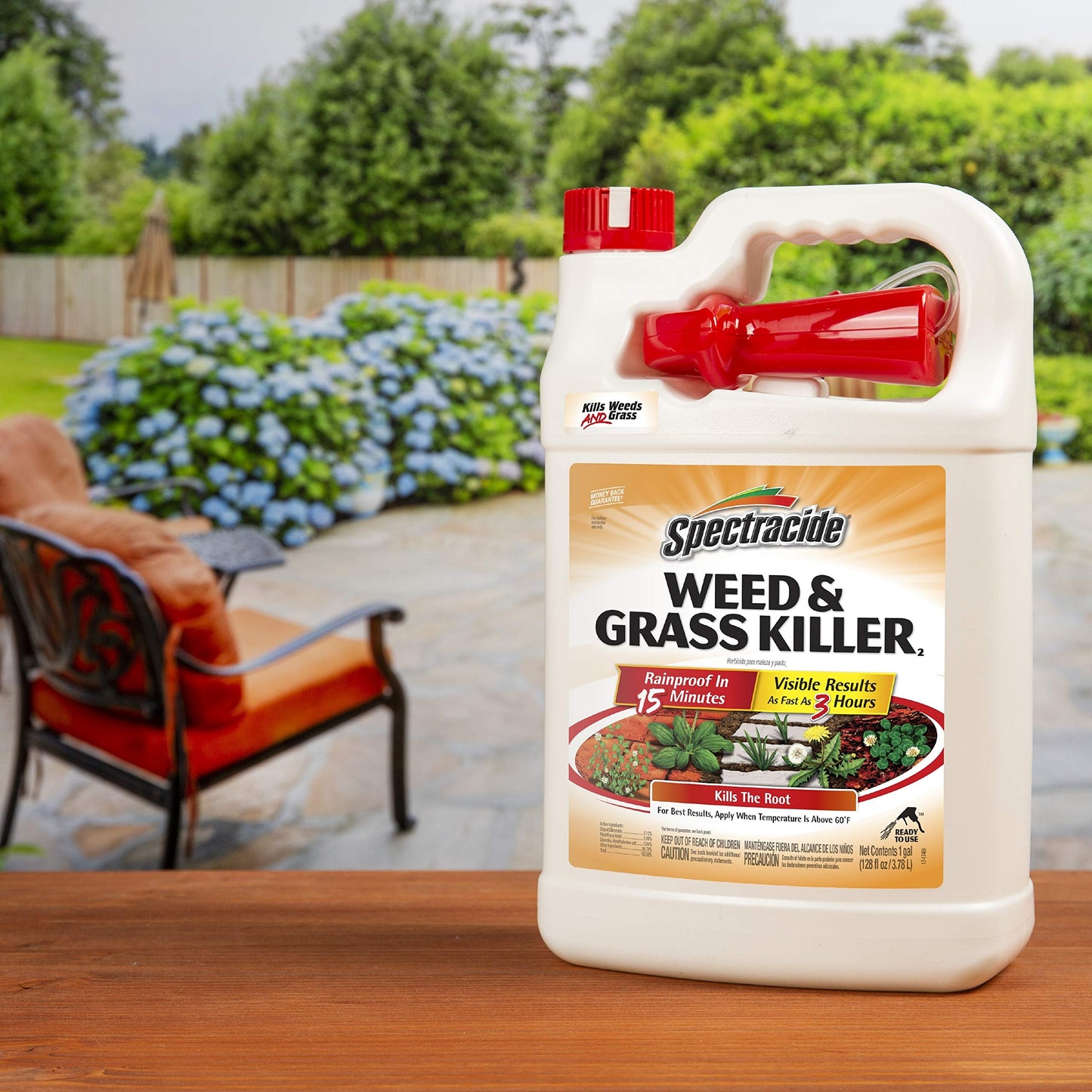 Spectracide Weed & Grass Killer, Use On Driveways, Walkways and Around Trees and Flower Beds, 1 Gallon (RTU Spray)-UPStoxs