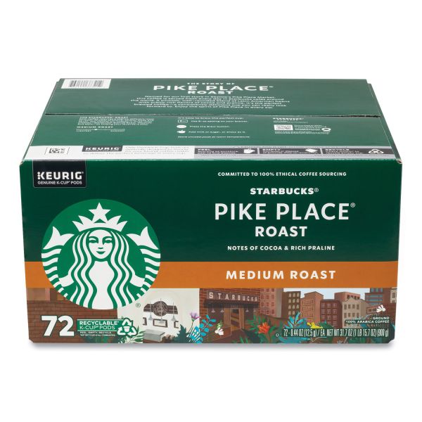 Starbucks Medium Roast K-Cup Coffee Pods, Pike Place, 72 ct.-UPStoxs