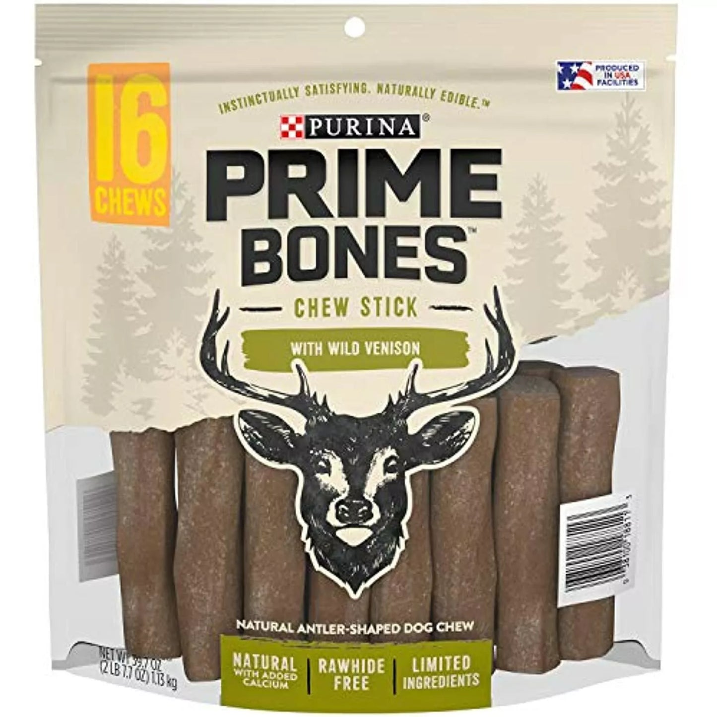 Purina Prime Bones Chew Stick with Wild Venison 16 ct.