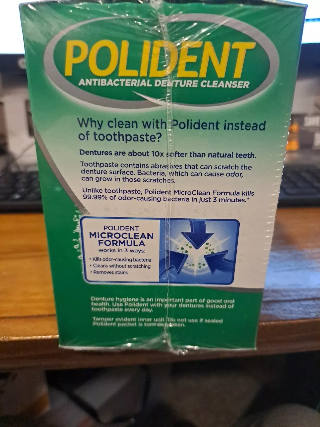 Polident 3-Minute Triple-Mint Antibacterial Denture Cleanser, Effervescent Tablets, 120 ct., 2 pk.