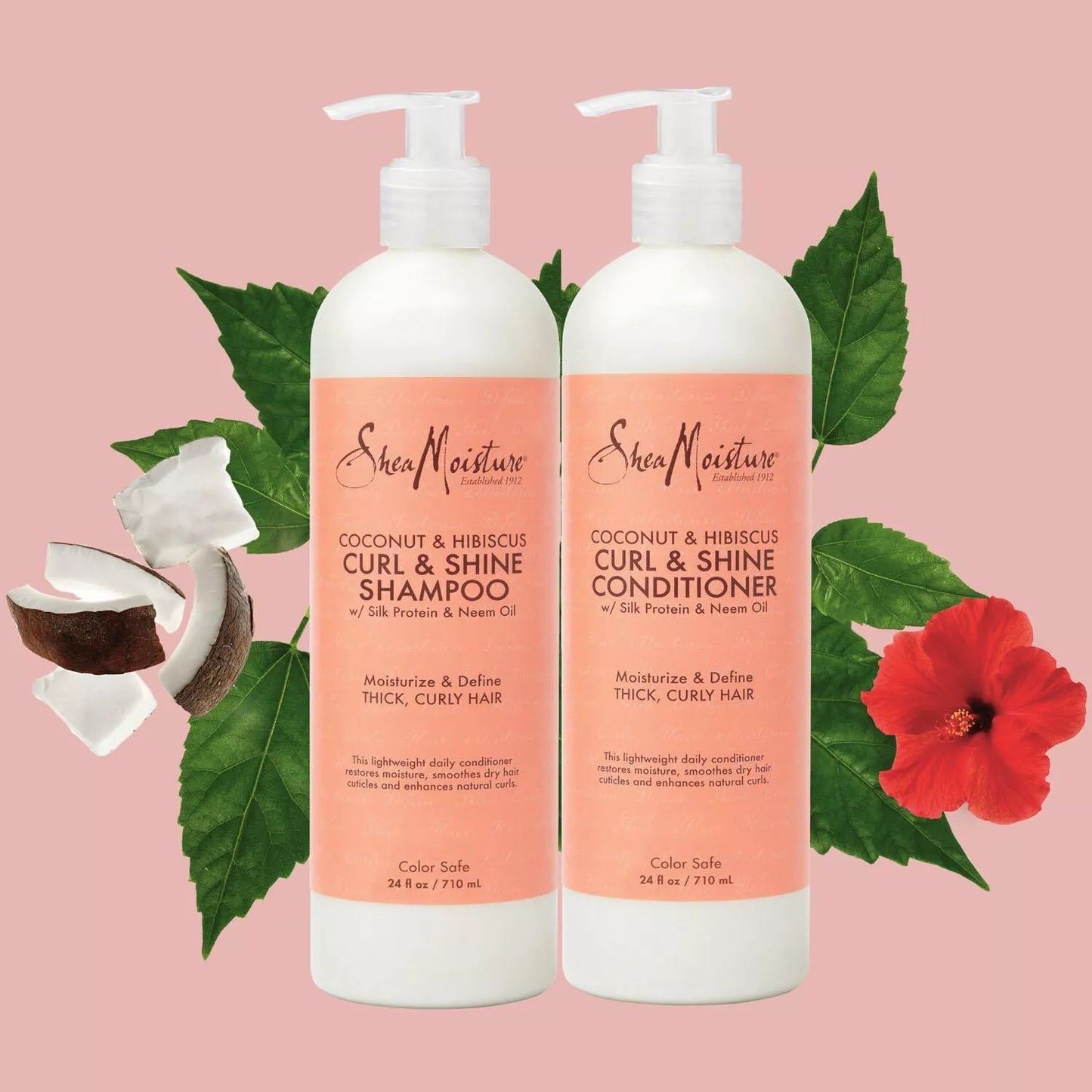 Shea Moisture Coconut & Hibiscus Shampoo & Conditioner, 24 fl. oz., 2 pk.