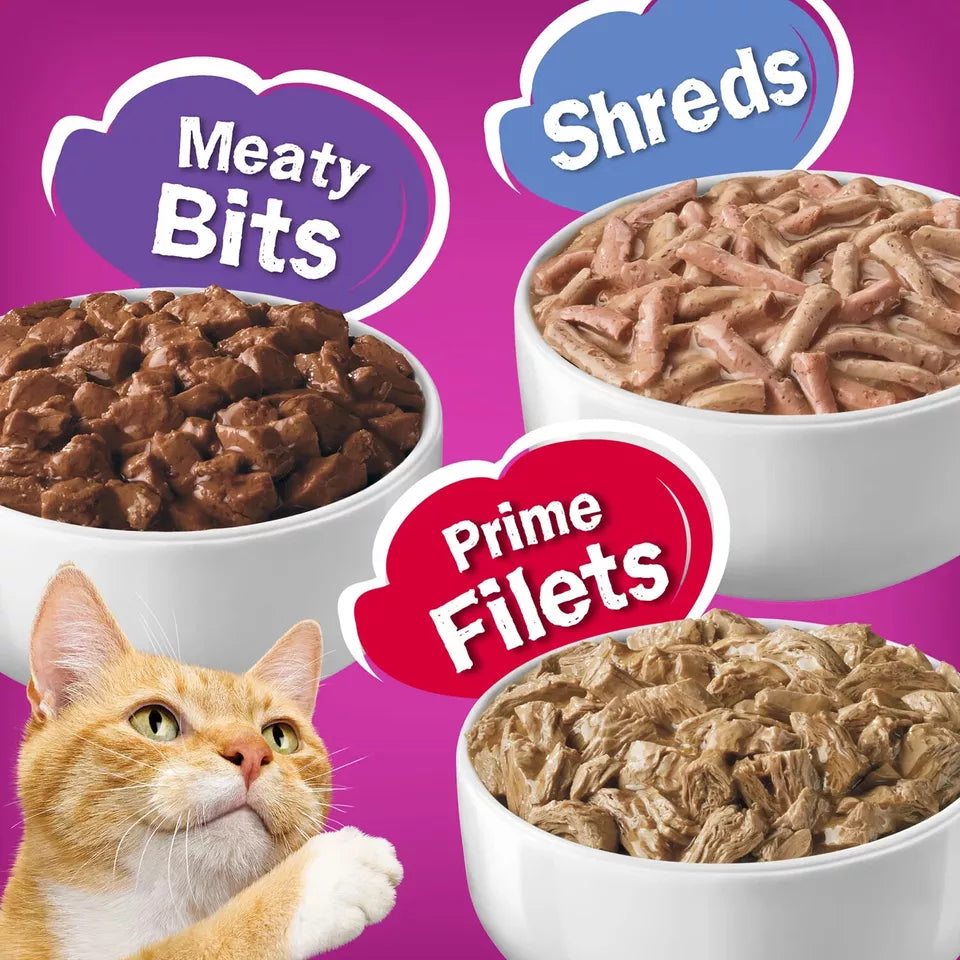 Purina Friskies Wet Cat Food, Gravy Pleasers Variety Pack, 5.5 oz., 60 ct.