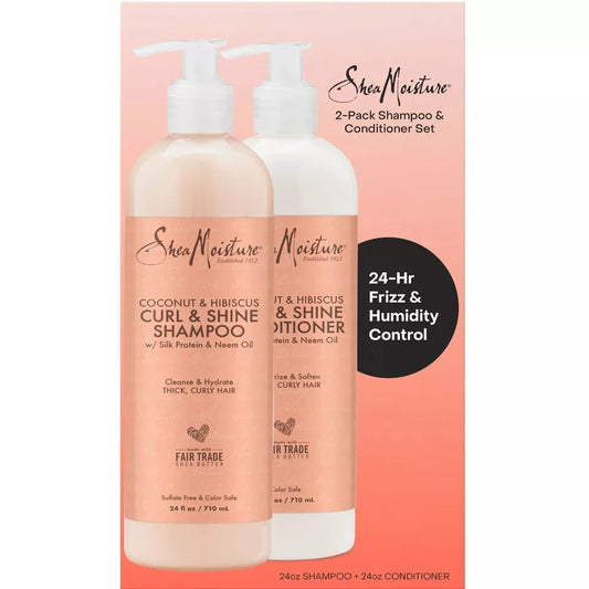 Shea Moisture Coconut & Hibiscus Shampoo & Conditioner, 24 fl. oz., 2 pk.