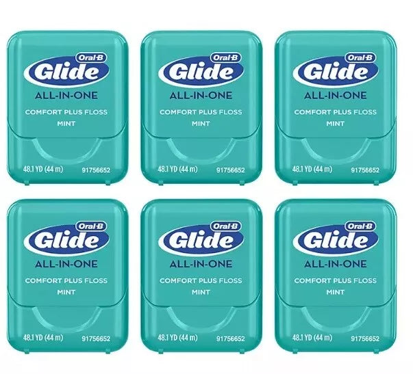 Oral-B Glide All-in-One Dental Floss, Brilliance Blast, 44 m, 6 pk.