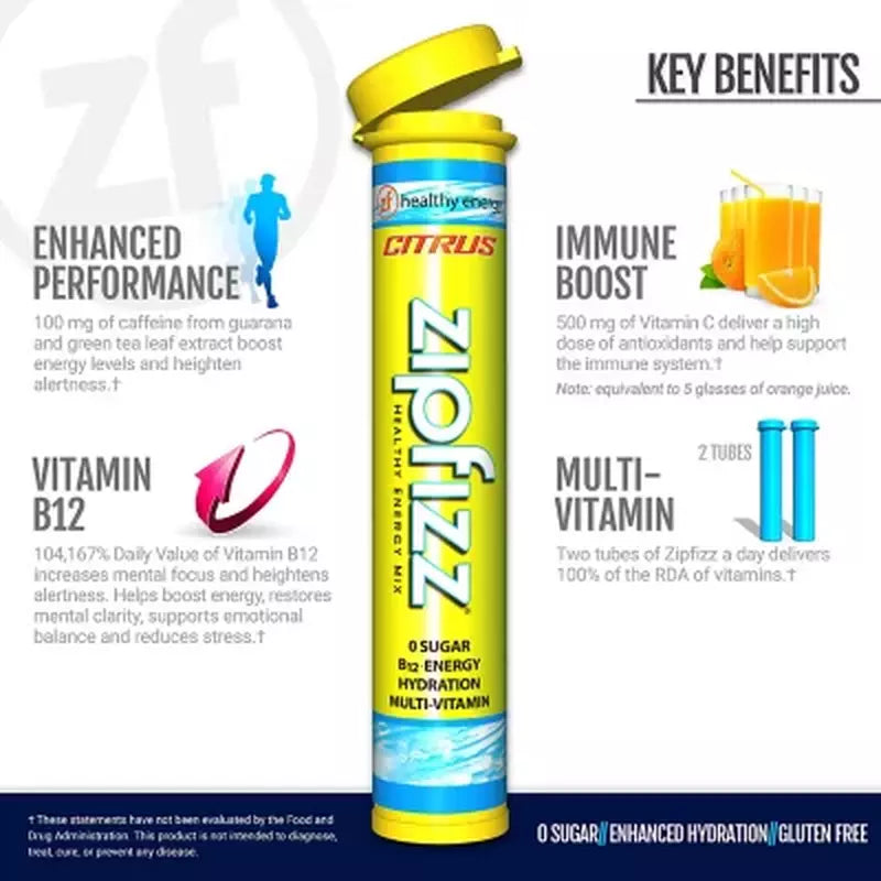 Zipfizz Energy Drink Mix, Citrus 20 ct.