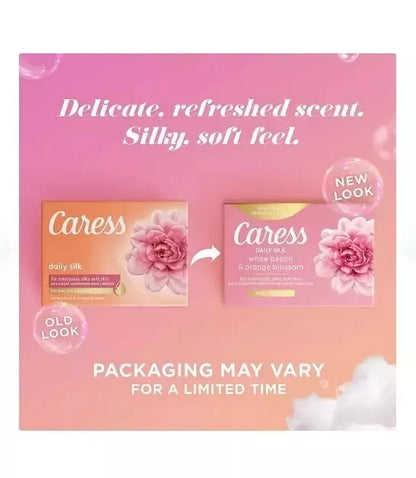 Caress Silkening Daily Silk Beauty Bar, White Peach & Orange Blossom, 3.75 oz., 16 ct.