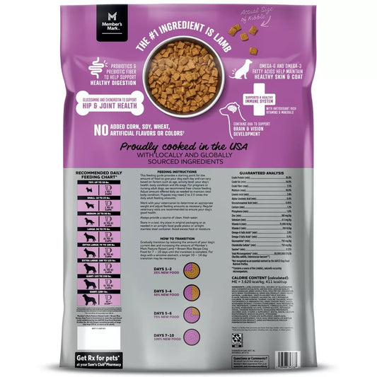 Member's Mark Pasture Raised Lamb + Brown Rice Recipe Dry Dog Food 35 lbs.